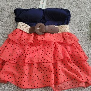 Juniors strapless polka dot top NWT